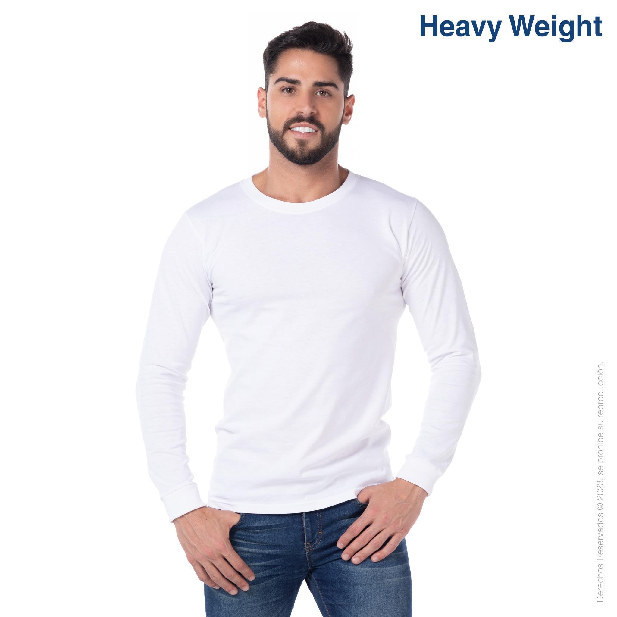 Custom Men’s Heavy Weight Crew Neck Long Sleeve T Shirt