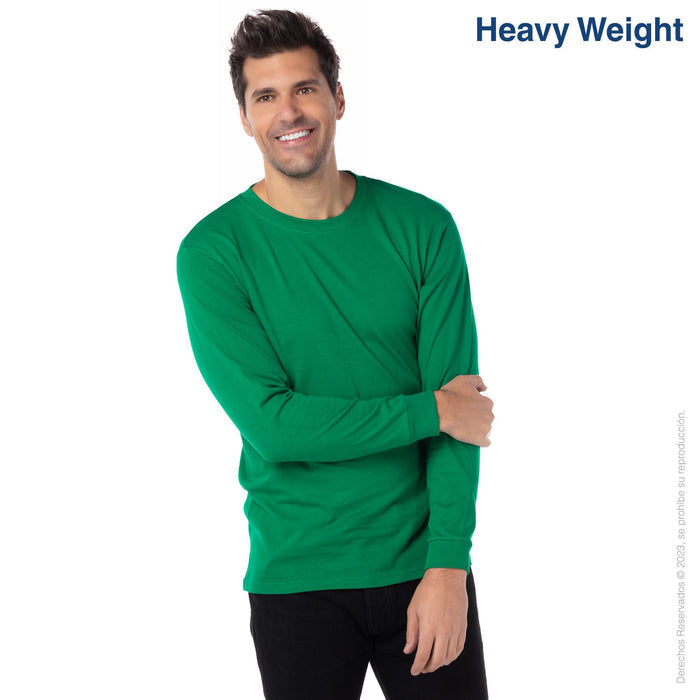 Custom Men’s Heavy Weight Crew Neck Long Sleeve T Shirt