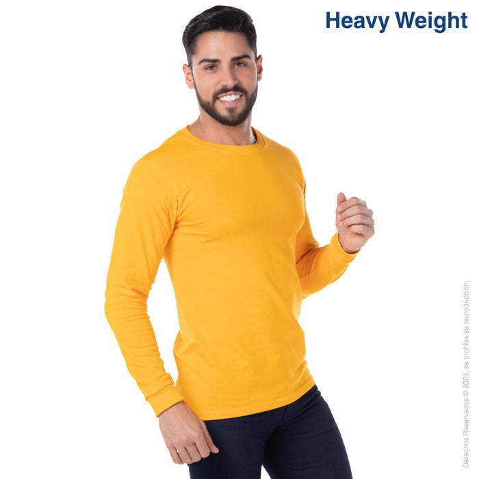 Custom Men’s Heavy Weight Crew Neck Long Sleeve T Shirt