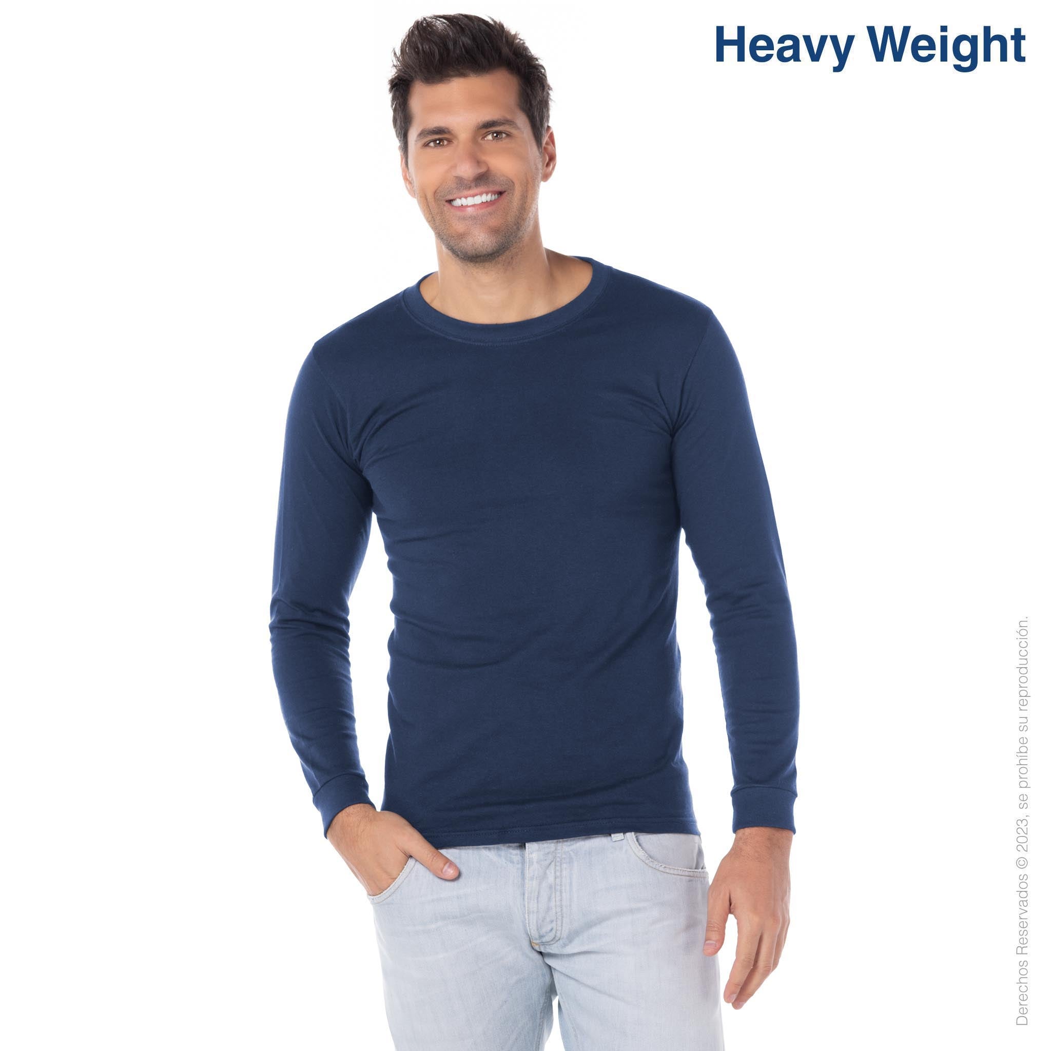 Custom Men’s Heavy Weight Crew Neck Long Sleeve T Shirt