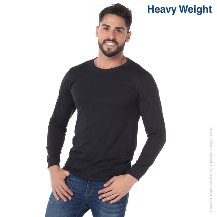 Custom Men’s Heavy Weight Crew Neck Long Sleeve T Shirt