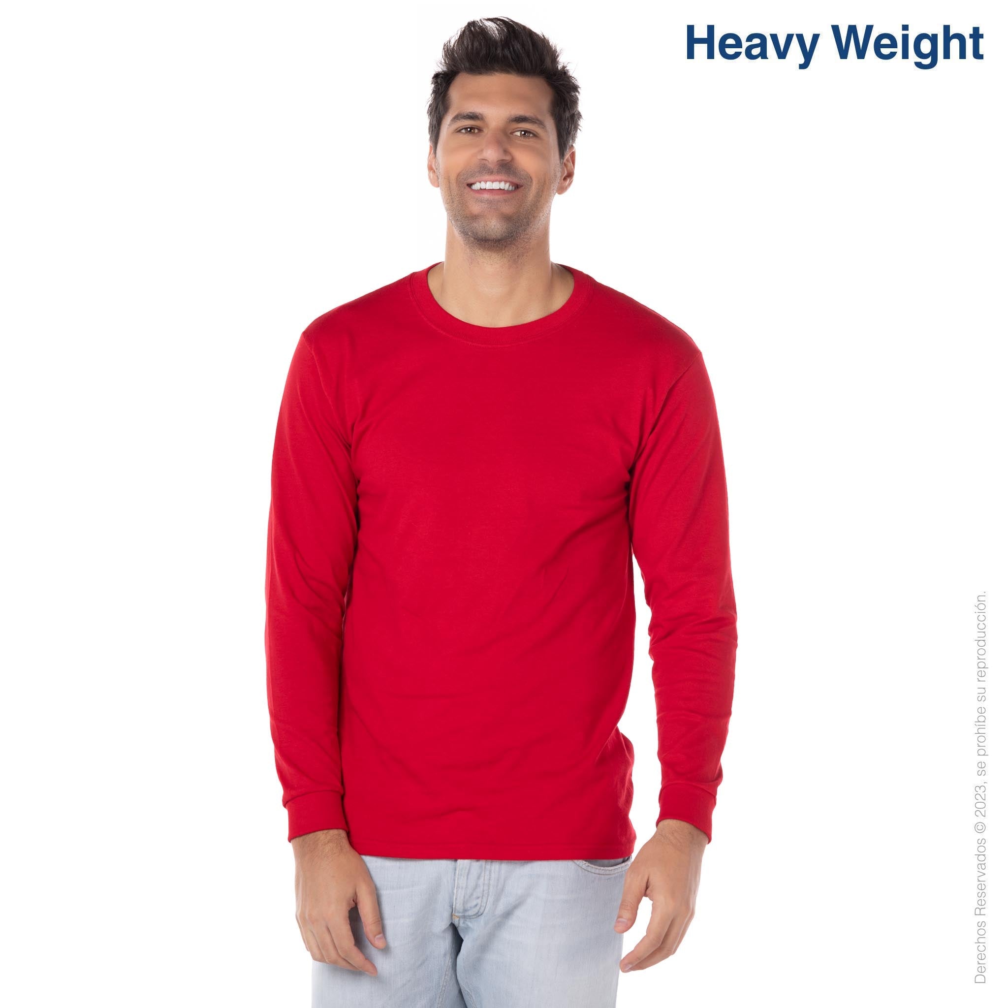 Custom Men’s Heavy Weight Crew Neck Long Sleeve T Shirt