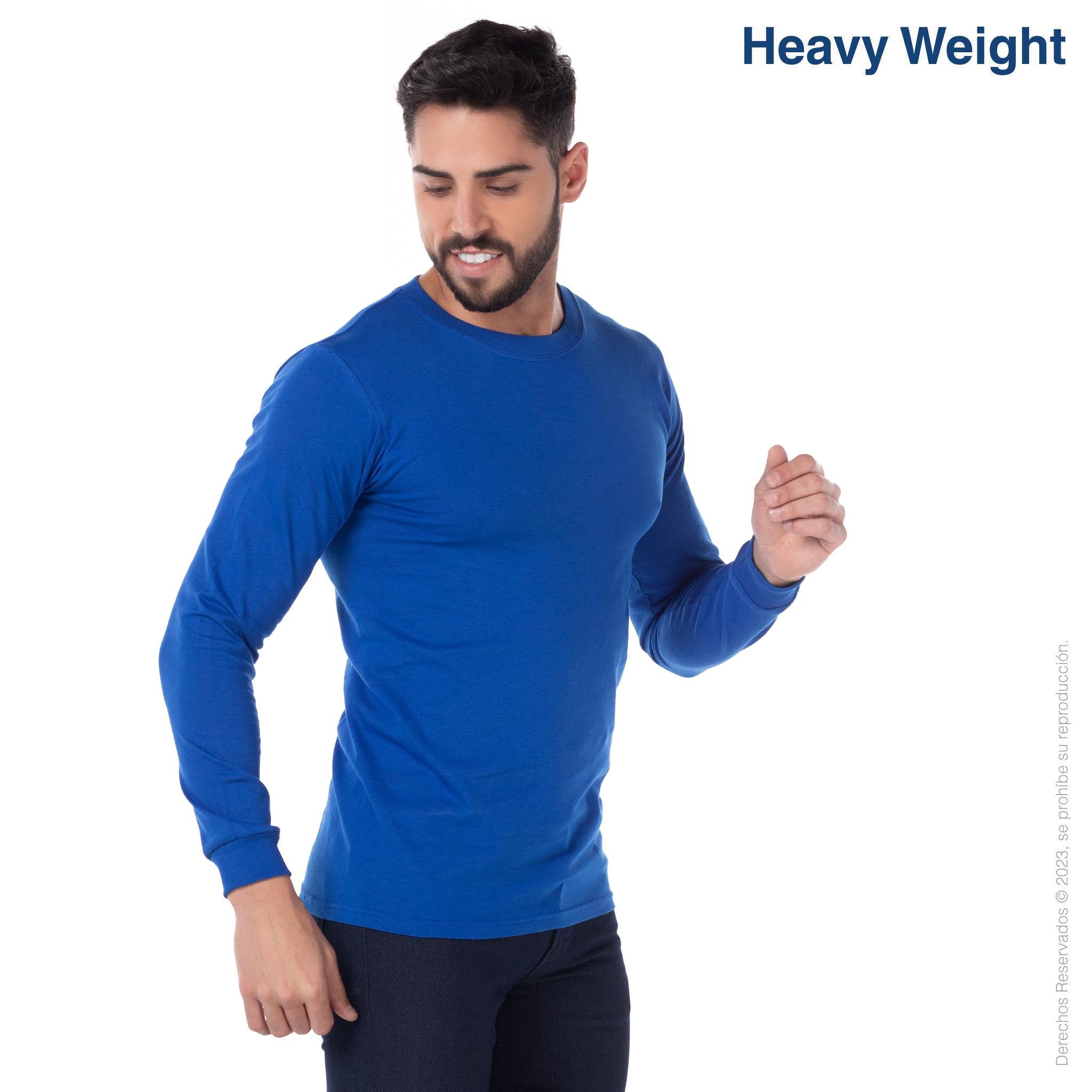 Custom Men’s Heavy Weight Crew Neck Long Sleeve T Shirt