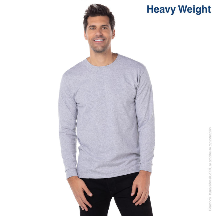 Custom Men’s Heavy Weight Crew Neck Long Sleeve T Shirt