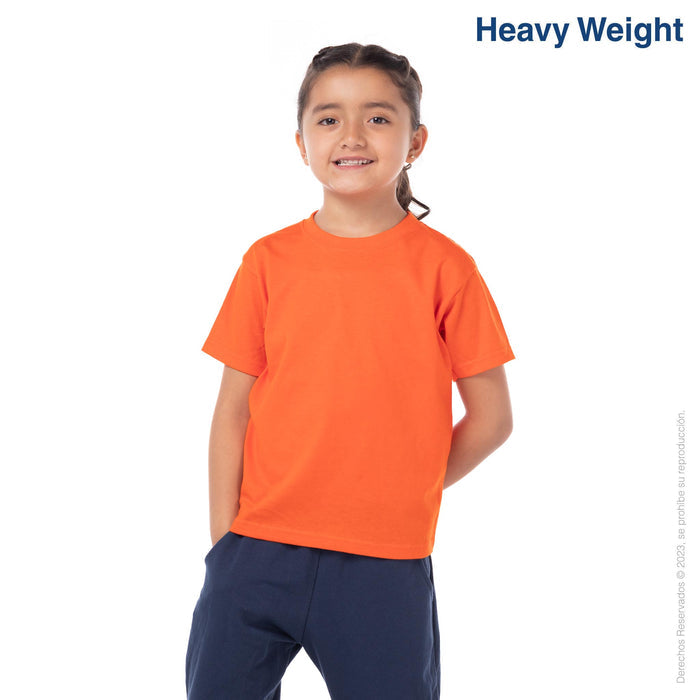 Kid’s Unisex Heavy Weight Crew Neck Short Sleeve T-Shirt